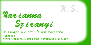 marianna sziranyi business card